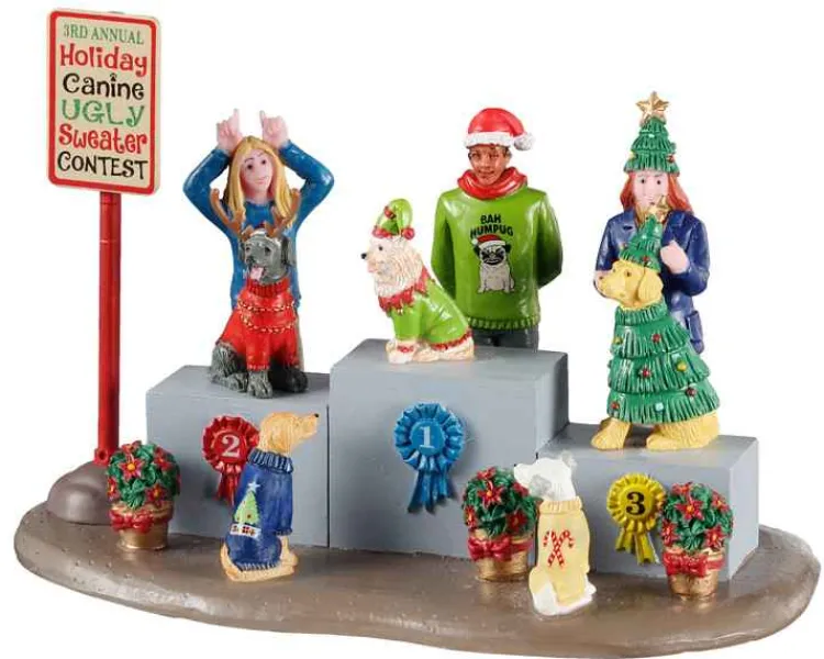 Lemax 13556 - Canine Holiday Sweater Contest - Table Pieces* Lemax Table Pieces