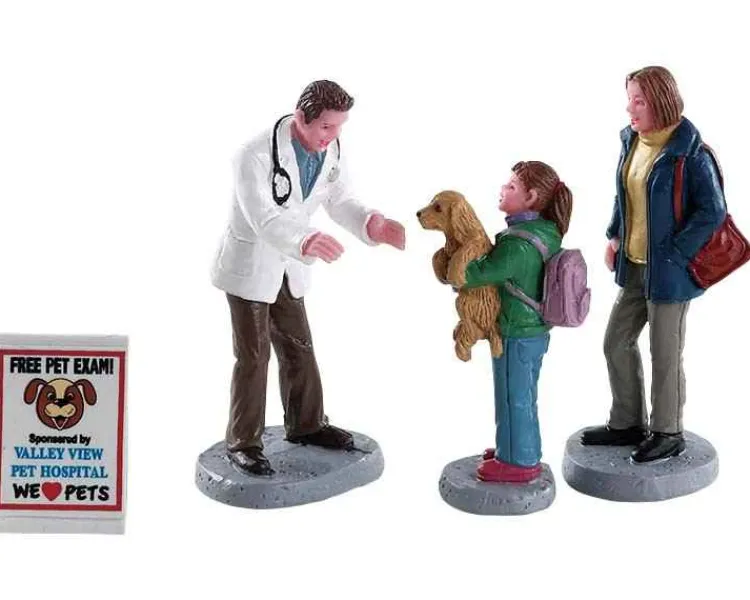 Lemax 82578 - Charley The Vet, Set Of 4 - Figurines* Lemax Figurines