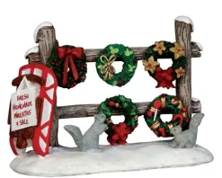 Lemax 54942 - Christmas Wreaths 4 Sale - Misc. Accessories* Lemax Misc. Accessories