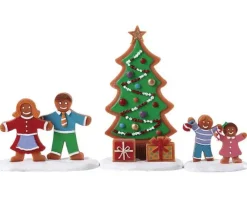Lemax 72565 - Decorating The Tree, Set Of 3 - Sugar N Spice Figurines* Lemax Sugar N Spice Figurines