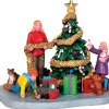 Lemax 43078 - Decorating The Xmas Tree - Christmas Village Table Pieces* Lemax Table Pieces