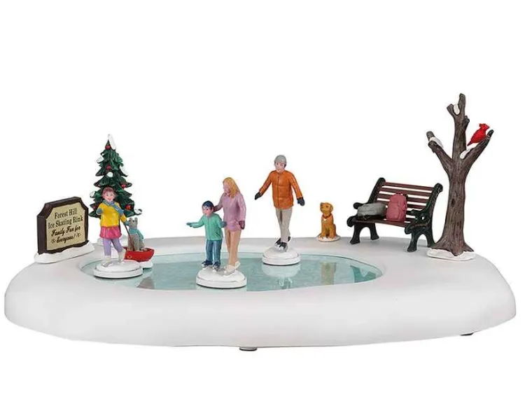 Lemax 04715 - Family Skating Day, Battery-Operated (4.5-Volt) - Table Pieces* Lemax Table Pieces