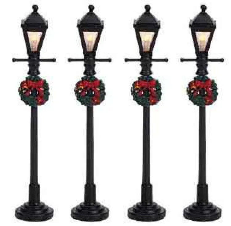 Lemax 64498 - Gas Lantern Street Lamp, Set Of 4, Battery-Operated (4.5V) - Christmas Village Misc. Accessories* Lemax Misc. Accessories