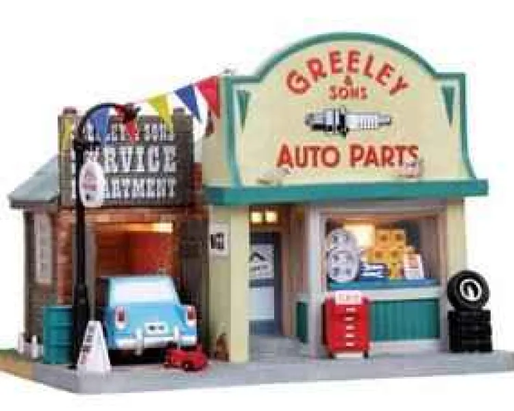 Lemax 05028 - Greeley & Sons Auto Parts - Harvest Crossing* Lemax Harvest Crossing