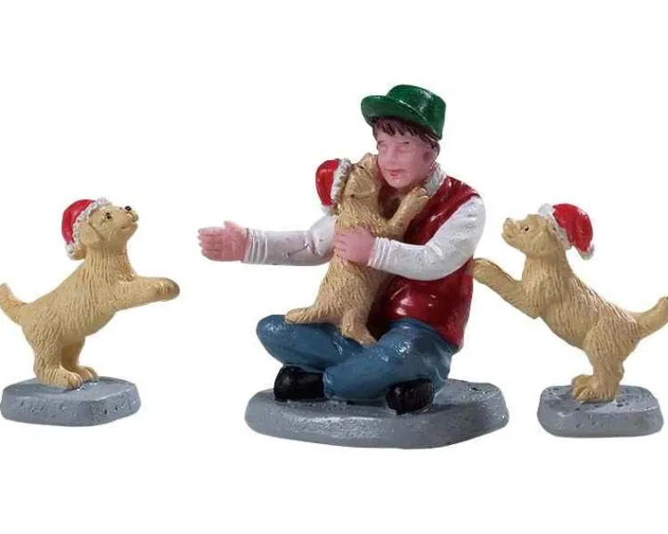 Lemax 92778 - New Puppies, Set Of 3 - Figurines* Lemax Figurines
