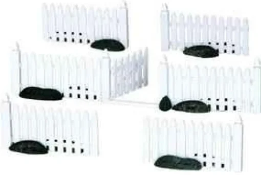 Lemax 14388 - Plastic Picket Fence, Set Of 7 - Christmas Village Misc. Accessories* Lemax Misc. Accessories