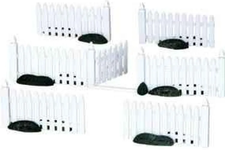 Lemax 14388 - Plastic Picket Fence, Set Of 7 - Christmas Village Misc. Accessories* Lemax Misc. Accessories