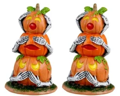 Lemax 34073 - Pumpkin Snowmen, Set Of 2 - Spooky Town Accessories* Lemax Spooky Town Accessories