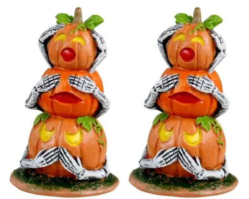 Lemax 34073 - Pumpkin Snowmen, Set Of 2 - Spooky Town Accessories* Lemax Spooky Town Accessories