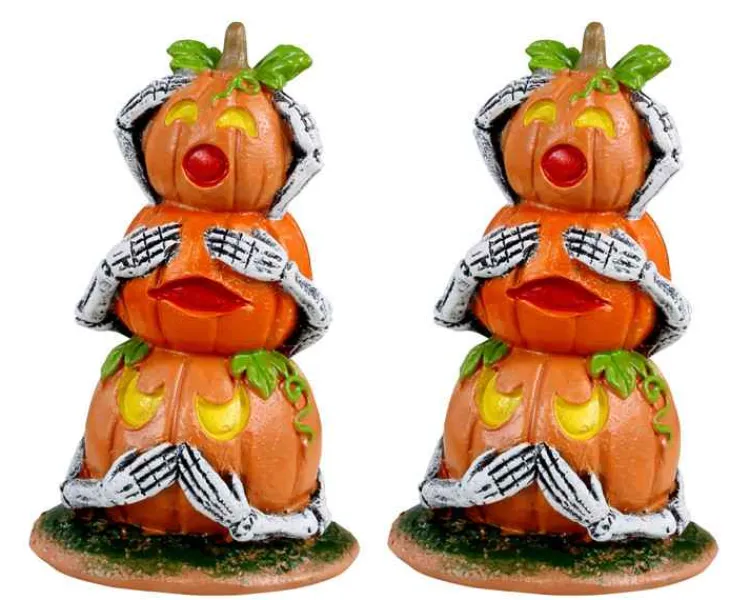 Lemax 34073 - Pumpkin Snowmen, Set Of 2 - Spooky Town Accessories* Lemax Spooky Town Accessories