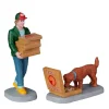 Lemax 22113 - Top Pizza Delivery, Set Of 2 - Christmas Village Figurines* Lemax Figurines