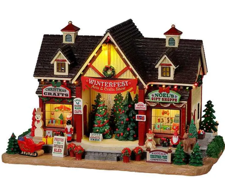 Lemax 25865 - Winterfest Arts & Crafts Show, With 4.5-Volt Adap - Caddington Village Christmas Houses & Buildings* Lemax Caddington Village