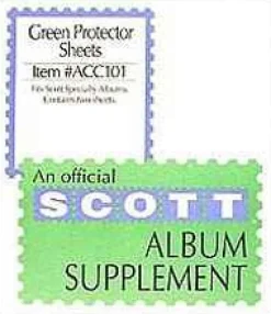 Scott Green Protector Sheets For 2-Square Post Specialty Binder* Stamp Supplies
