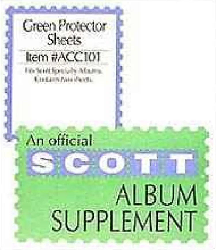 Scott Green Protector Sheets For 2-Square Post Specialty Binder* Stamp Supplies